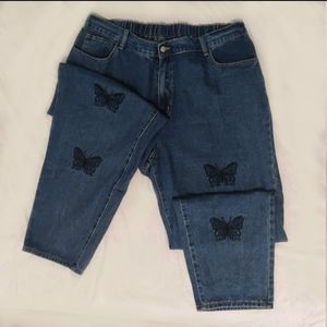Butterfly Printed Shein Jeans